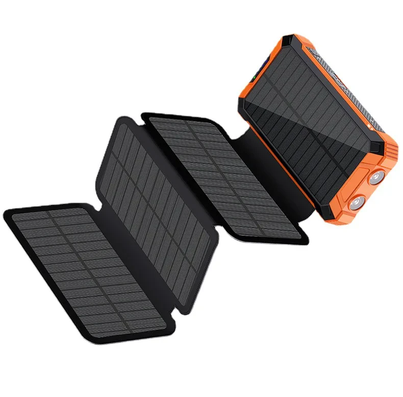 Batterie externe solaire 25 000 mAh à 4 panneaux pliables