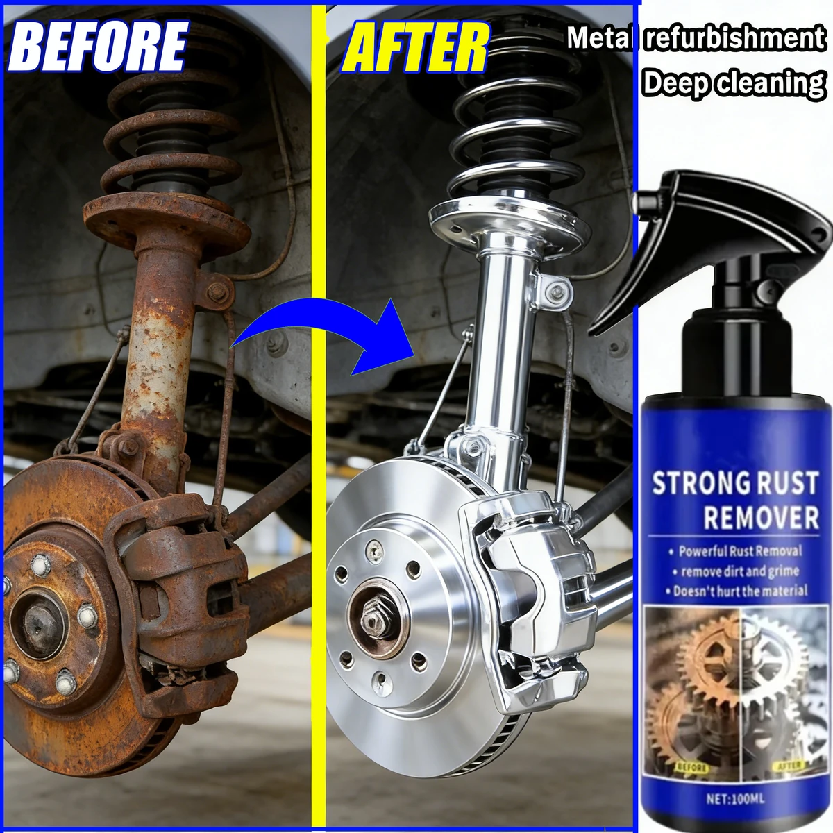 Multi-Purpose Rust Remover Spray 100 ml (Rims, Brakes, Metal)
