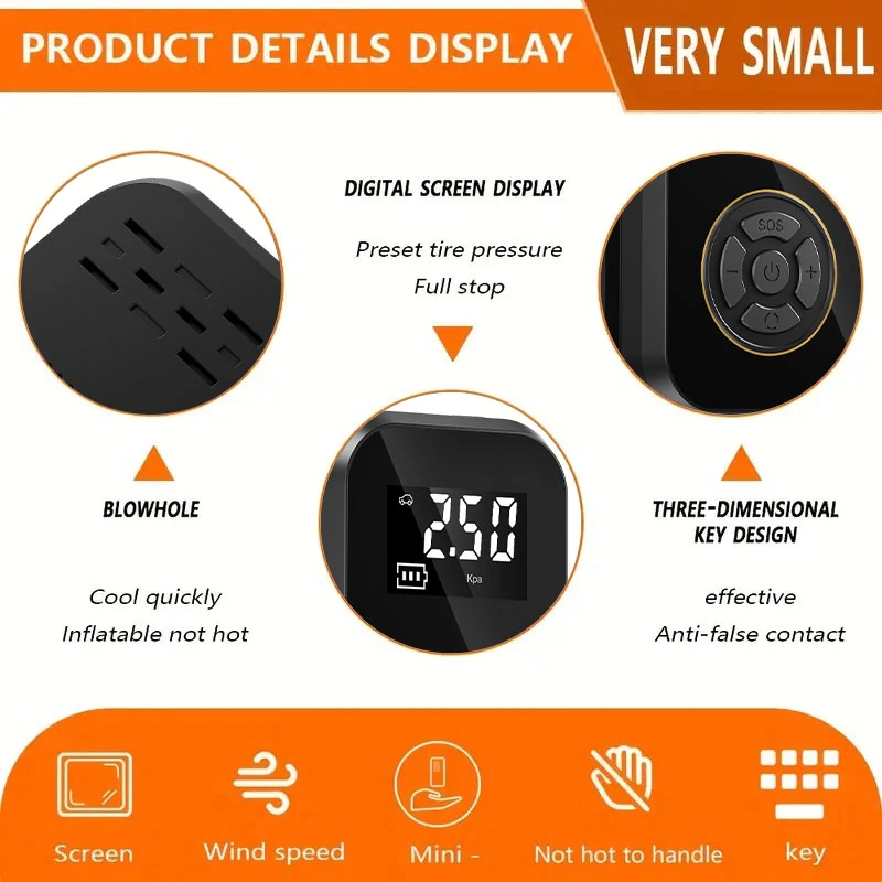 Cordless Tire Inflator with Digital Display and LED Light – 5