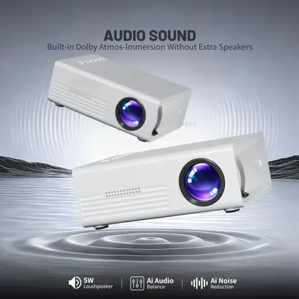 Mini vidéoprojecteur Wi-Fi et Bluetooth avec télécommande
